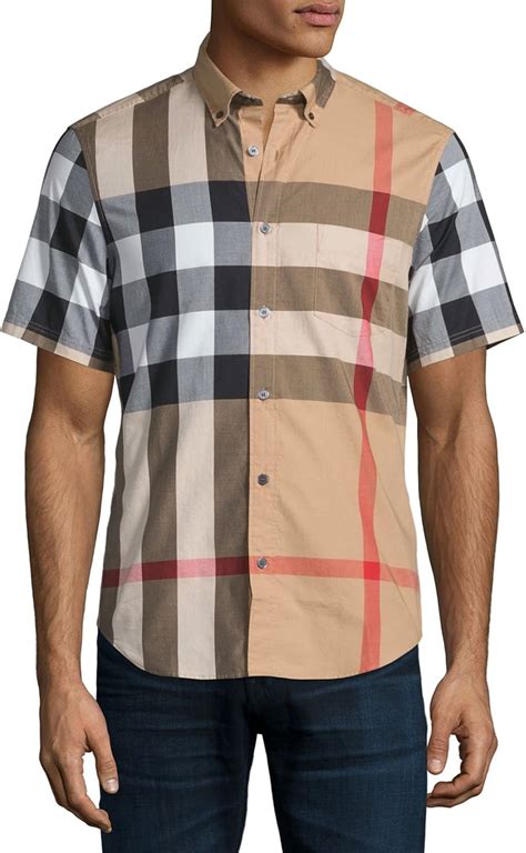 burberry short sleeve button|burberry short sleeve shirt men.